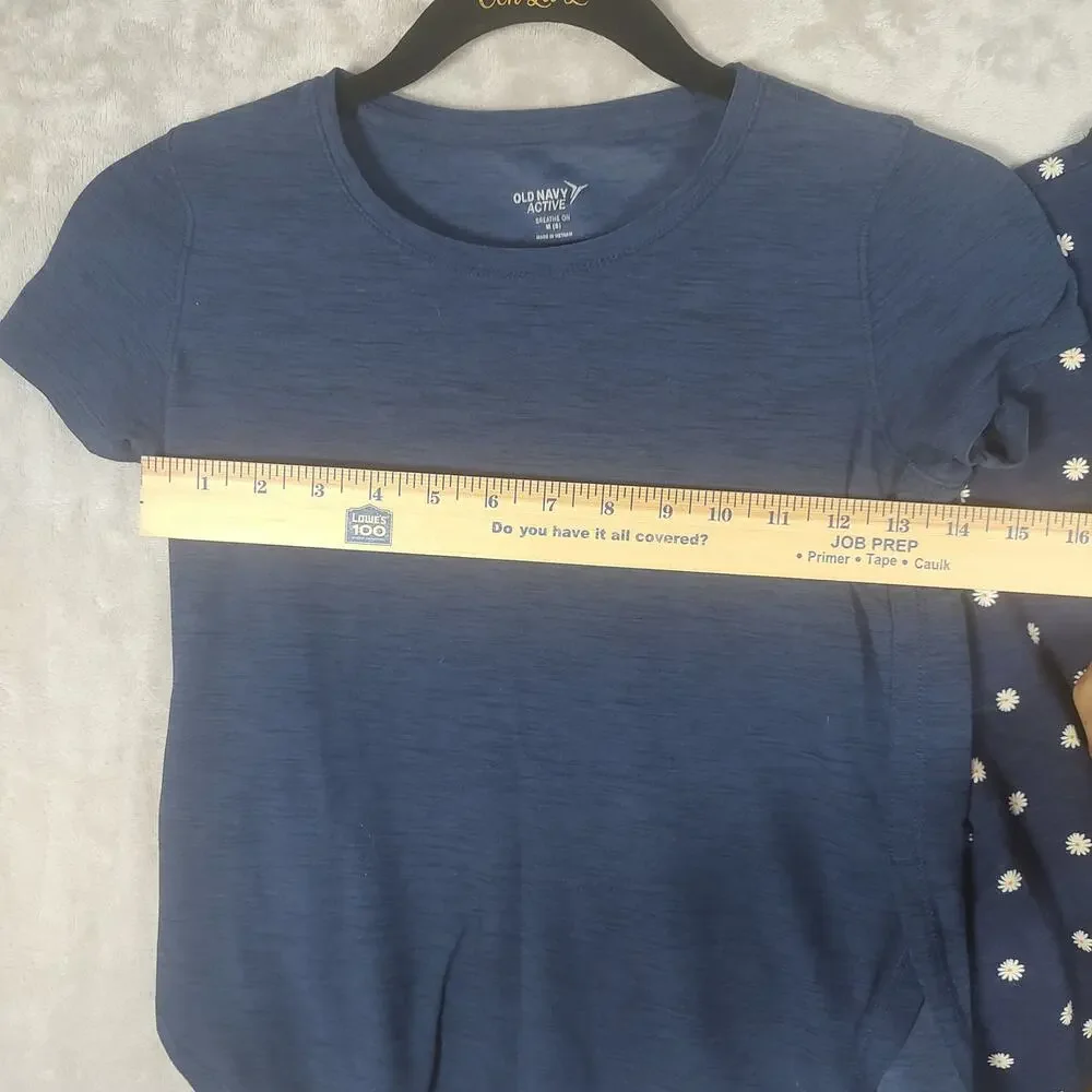 Girls Old Navy Lot of 2 Top Medium (8) Blue & Blue w/ White Flowers 1 NWT 1 Used